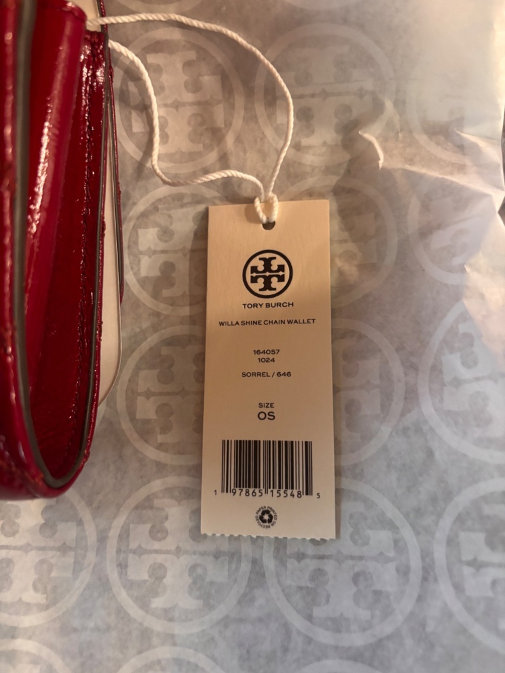 Tory Burch Willa Shine chain wallet bag in Sorrel NWT - Picture 7 of 7